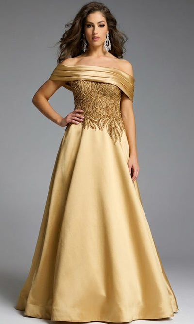 Jovani 41198 - Elegant Off Shoulder A-Line Gown