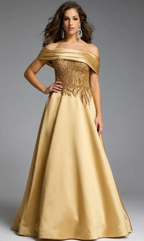 Jovani 41198 - Elegant Off Shoulder A-Line Gown
