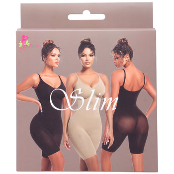 Slim Mid-Thigh Seamless Shapewear Bodysuit – Black or Nude