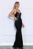 Poly USA 9272 Spaghetti Strap Back Cut -Out Beaded Bodice Evening Gown - Dress