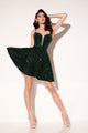 Abby Paris 94145 Sequin Velvet Short Corset A-line Dress