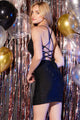 Abby Paris 94166 Beaded Fitted Short V-Neck Dress