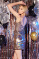 Abby Paris 94186 Beaded Metallic Short Corset Dress