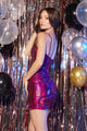 Abby Paris 94190 Metallic Short Fitted Corset Dress