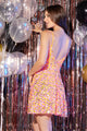 Abby Paris 94196 Sequin Short Sweetheart A-line Dress