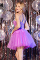 Abby Paris 94208 Glitter Strapless Beaded A-line Mini Dress