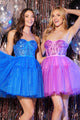 Abby Paris 94208 Glitter Strapless Beaded A-line Mini Dress