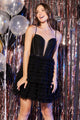 Abby Paris 94209 Short Ruffled Sleeveless Corset Dress