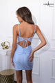 Glitter Corset Slit Mini Dress by Abby Paris 94226