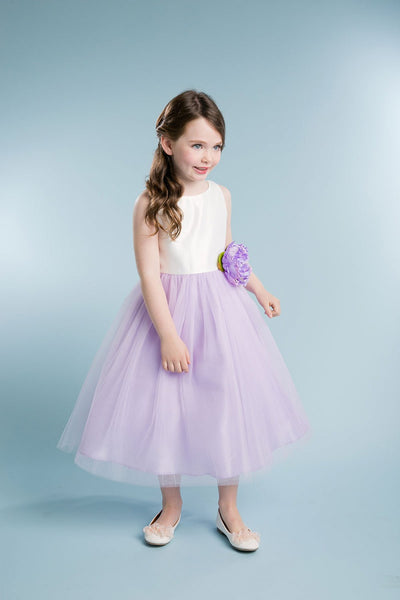 Tulle Flower Dress with Bow Back for Special Occasion Dress by Bella Princess 212-XL
