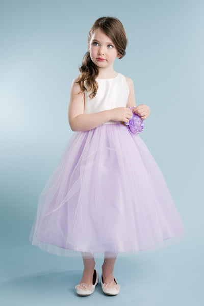 Tulle Flower Dress with Bow Back for Special Occasion Dress by Bella Princess 212-XL