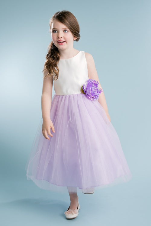 Tulle Flower Dress with Bow Back for Special Occasion Dress by Bella Princess 212-XL
