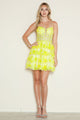 Vestido corto de corte A con apliques y capas de Poly USA 9468