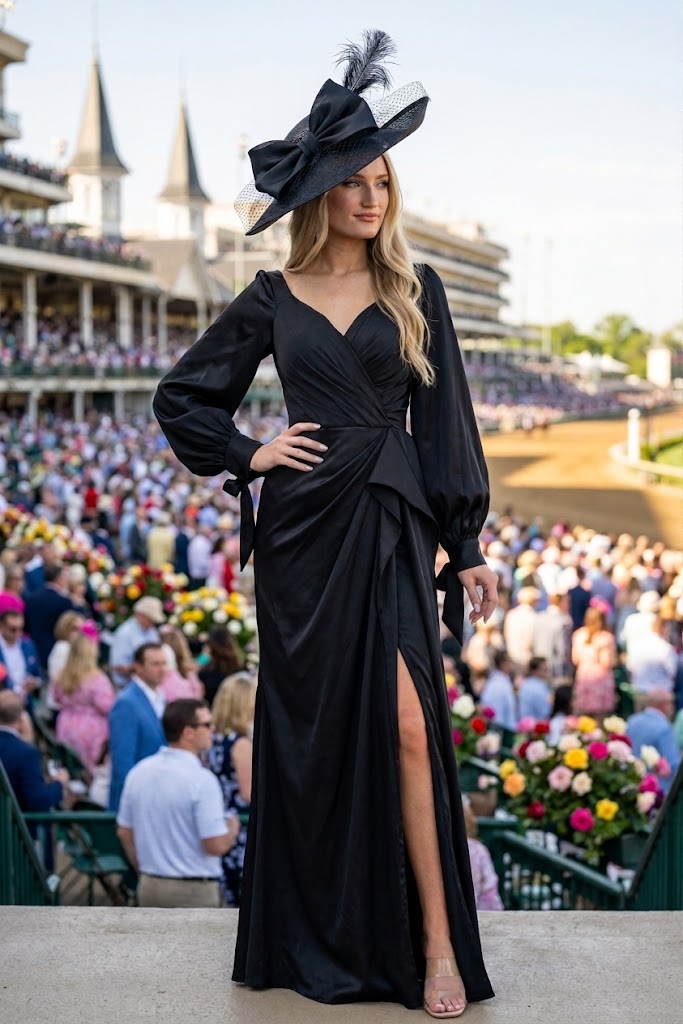 Kentucky Derby Dress Race Outfit in Black by May Queen MQ1974