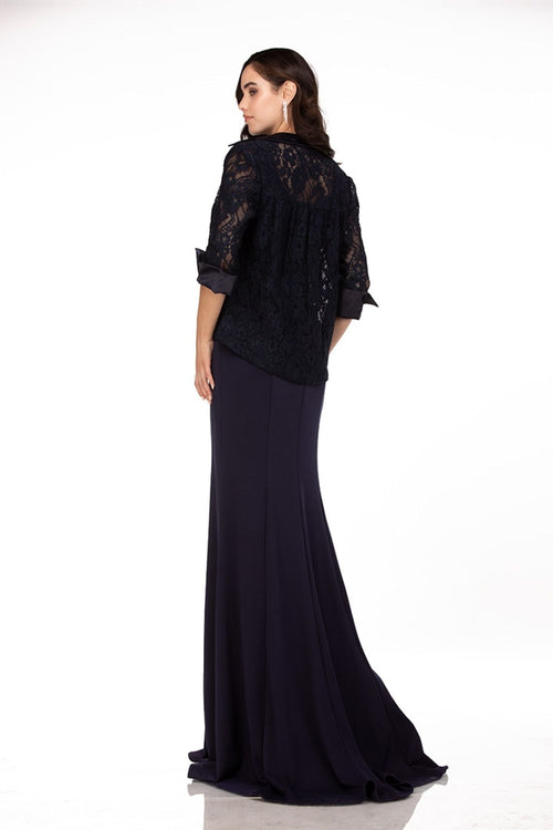 Abby Paris 986063W Lace 2-Piece 3/4 Sleeve Jacket Gown by Lucci Lu