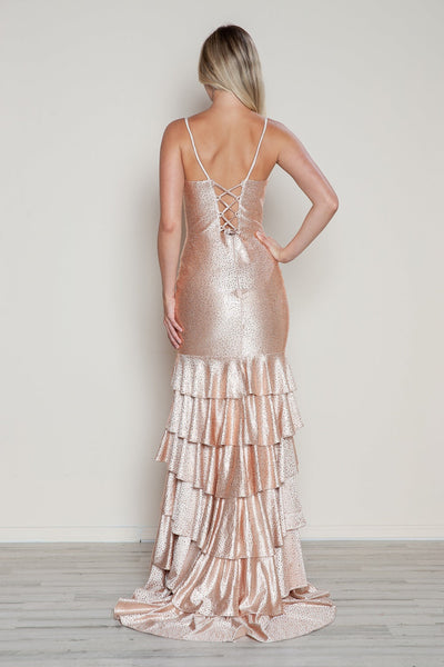 Vestido de jersey sin mangas con aberturas escalonadas de Poly USA 9622