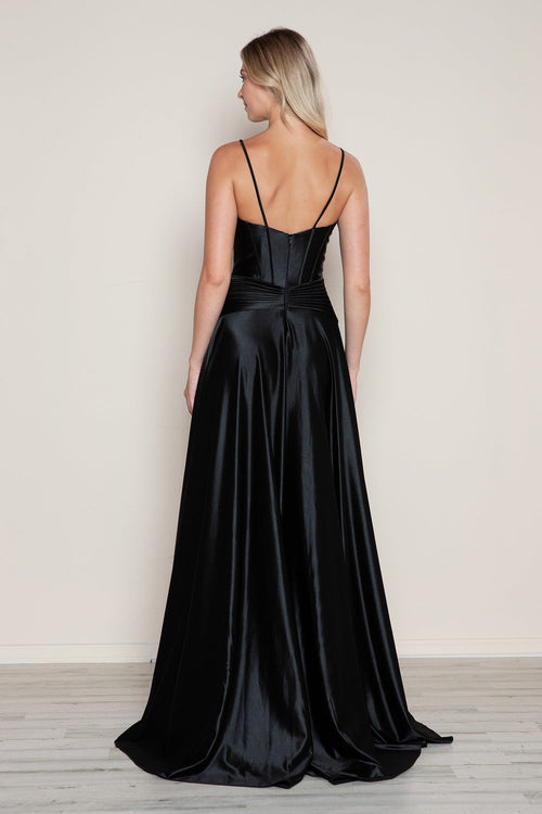 Poly USA 9700 Satin Sleeveless Corset A-line Gown