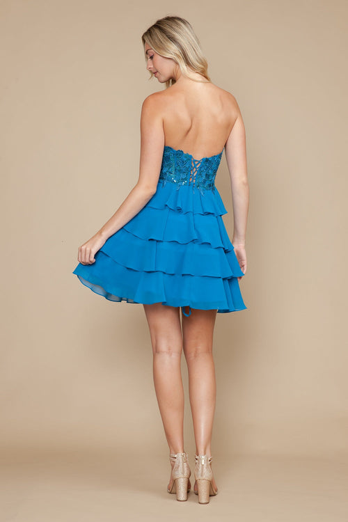 Poly USA Yellow Short Cocktail Dresses