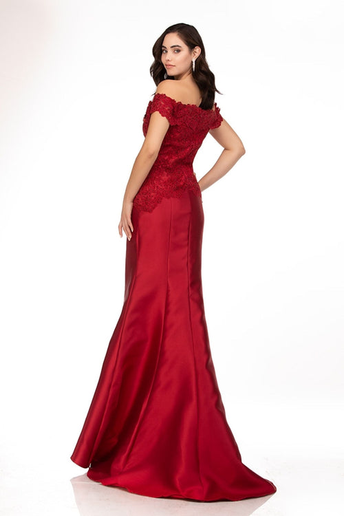 Abby Paris 986003W Off Shoulder Embroidered Mermaid Gown