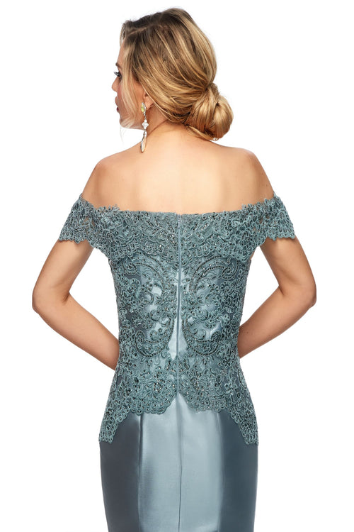 Abby Paris 986003W Off Shoulder Embroidered Mermaid Gown