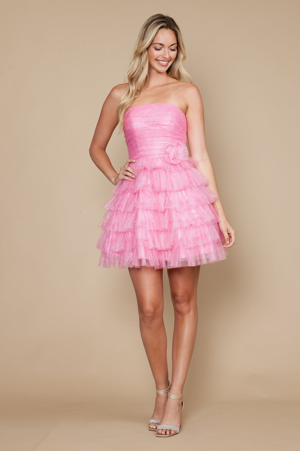 Poly USA Pink Short Cocktail Dresses