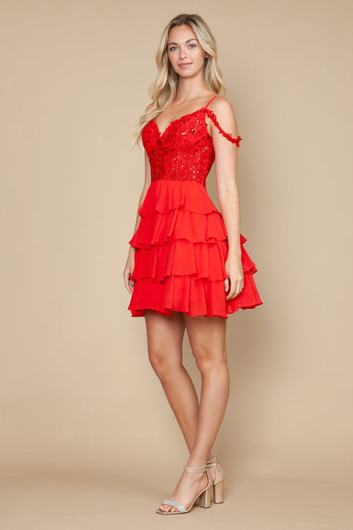 Poly USA Red Short Cocktail Dresses