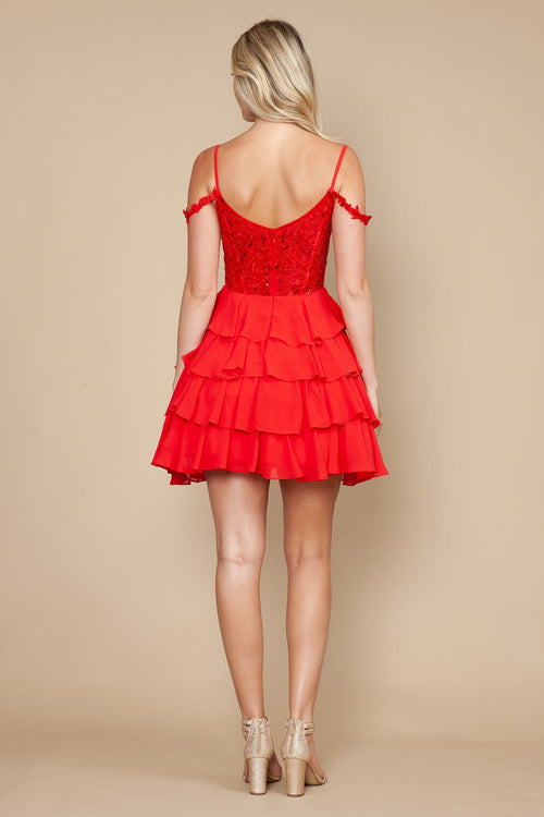 Poly USA Red Short Cocktail Dresses