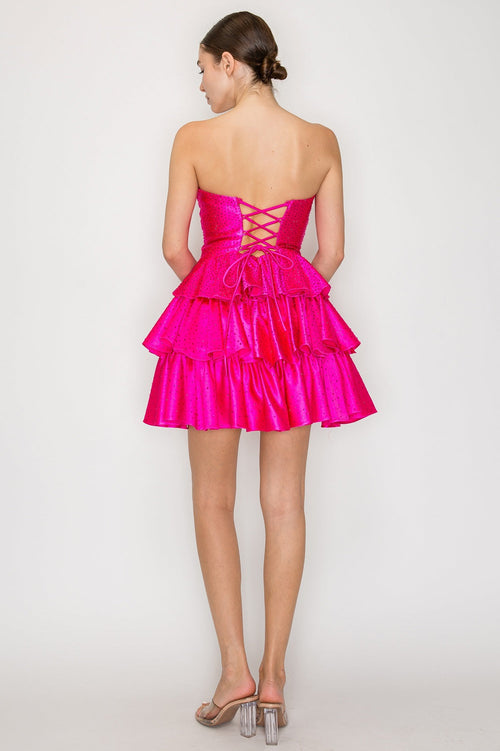 Poly USA Hot Pink Short Cocktail Dresses