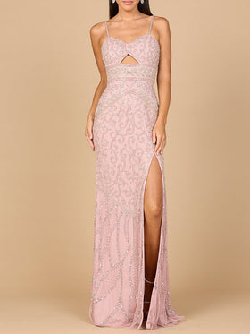 Embellished Gown with Slit And Low Back