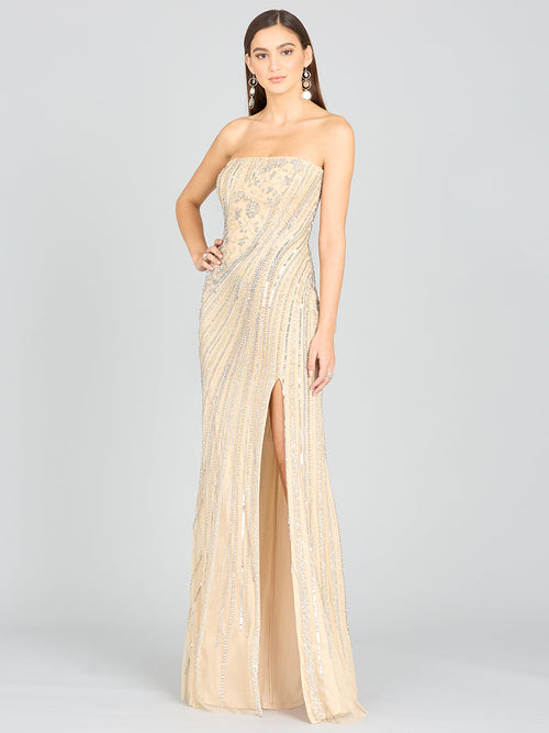 Freddy Strapless Beaded Gown
