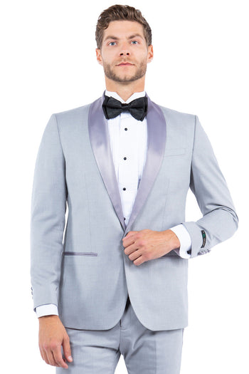 Men's Light Grey Modern Fit Tuxedo Jacket