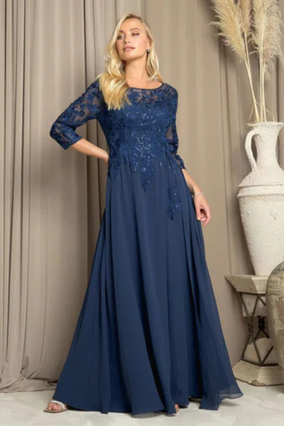 Clearance Eucalyptus Size L A-Line Long Mother of the Bride Formal Dress By Eva USA 5258