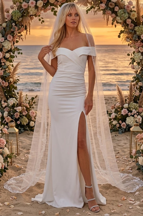 Eva USA 3418 Long Off-Shoulder Wedding Dress