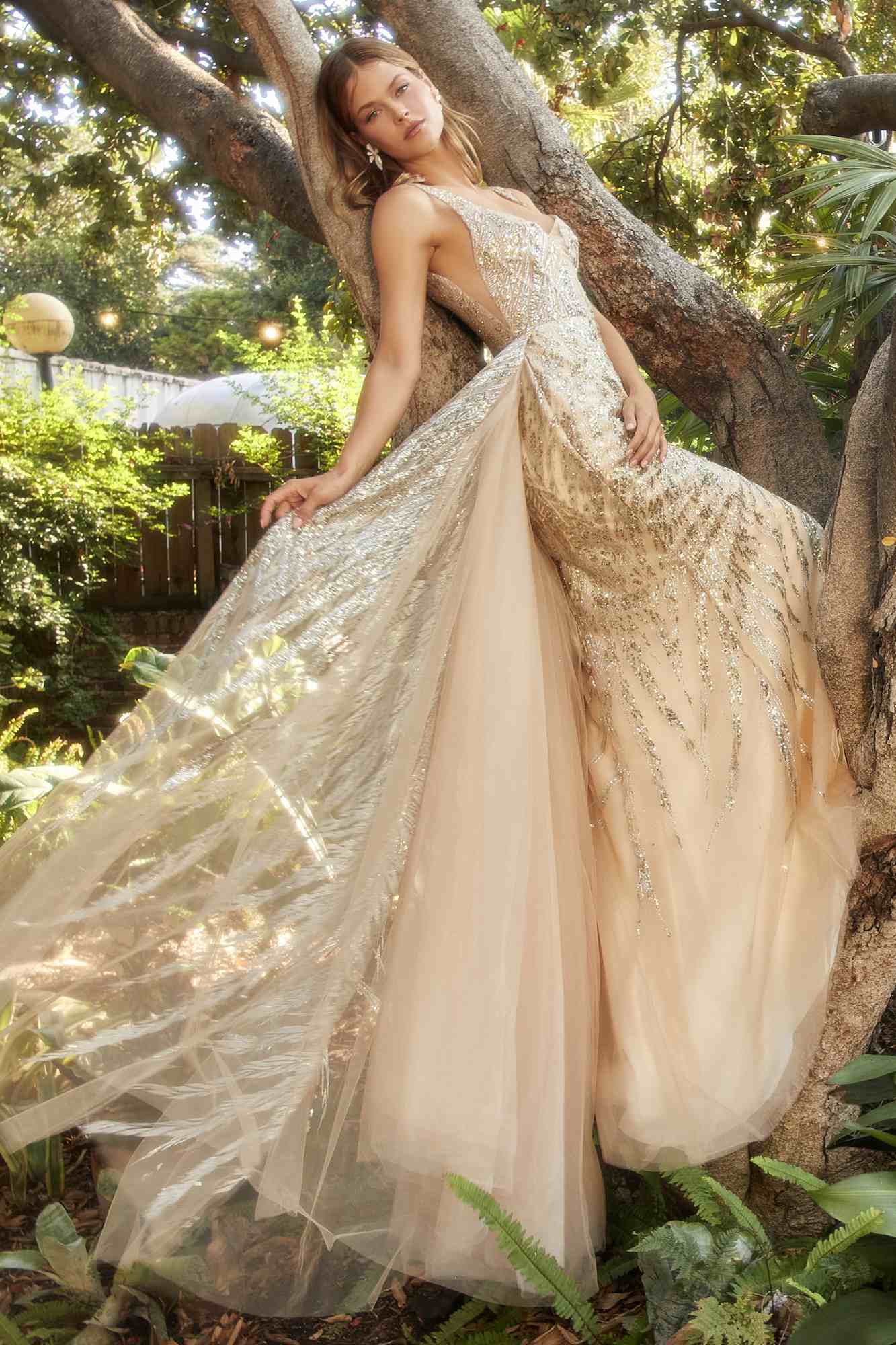 Andrea & Leo A1169 Elegant Long Gown with Overskirt