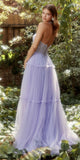 Andrea & Leo A1206 Long A-Line Garden Lace Halter Gown