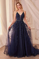 Andrea & Leo A1251 Navy Blue Lace Gown