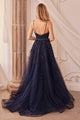 Andrea & Leo A1251 Navy Blue Lace Gown