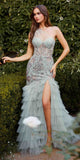 Andrea & Leo A1260 Sage Green One Shoulder Gown