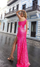 Vestido de fiesta largo con un solo hombro y lentejuelas recortadas A1307