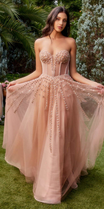 Andrea & Leo A1338 Beaded Strapless Gown