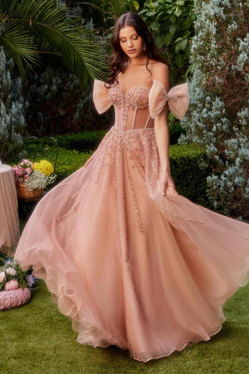 Andrea & Leo A1338 Beaded Strapless Gown