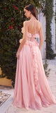 Andrea & Leo A1341 Long Strapless Chiffon Ruffle Dress