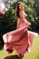 Andrea & Leo A1341 Long Strapless Chiffon Ruffle Dress