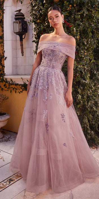 Andrea & Leo A1348 Long Strapless Off the Shoulder Gown