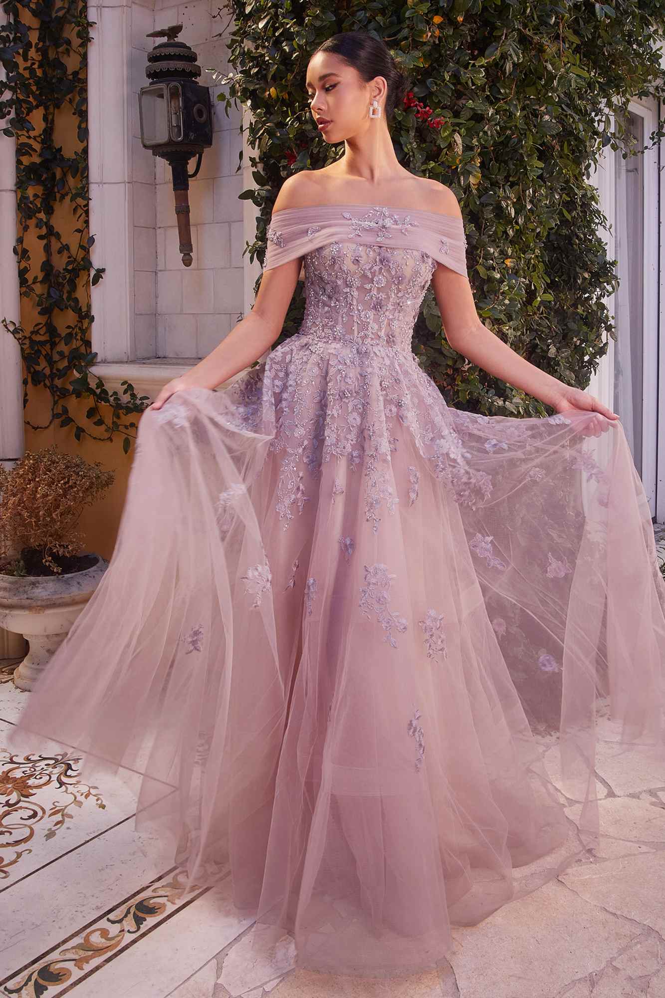 Andrea & Leo A1348 Long Strapless Off the Shoulder Gown