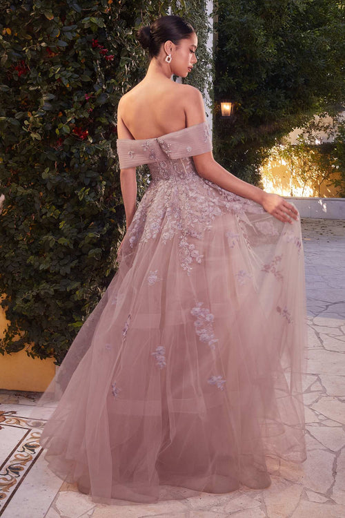 Andrea & Leo A1348 Long Strapless Off the Shoulder Gown
