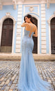 Vestido de fiesta largo de sirena con encaje de cuentas A1376