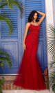Vestido de fiesta largo de sirena con encaje de cuentas A1376
