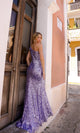 Impresionante vestido largo ajustado de lentejuelas con un solo hombro Nox Anabel A1377