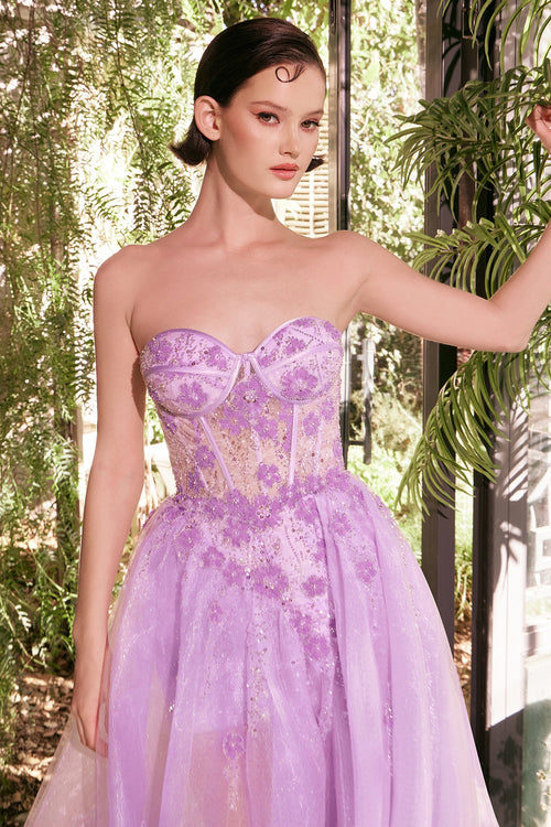 Andrea & Leo A-line Prom Dress Long Strapless Corset Formal Gown A1381